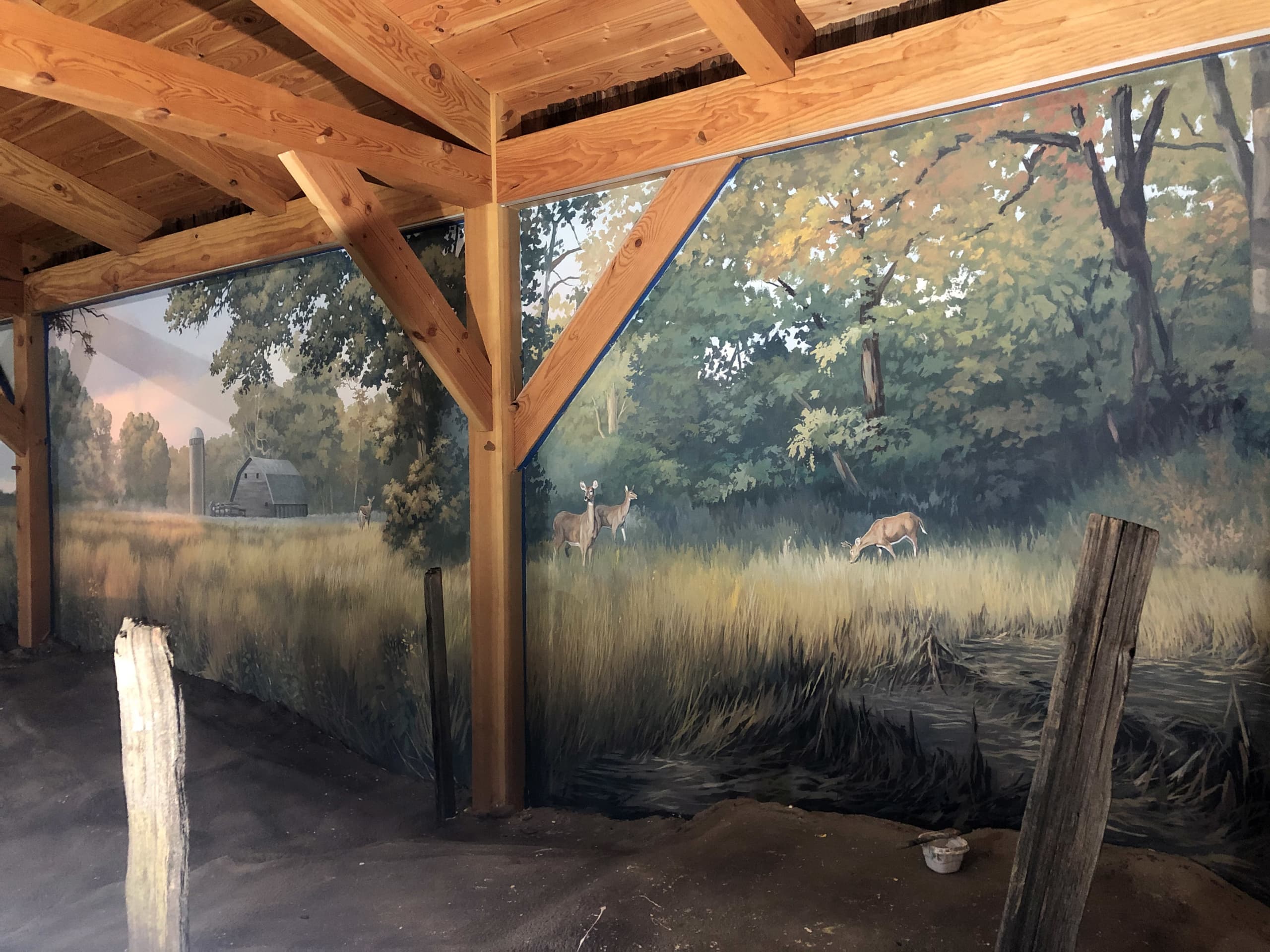 Farm Land and Deer by Rich Marks