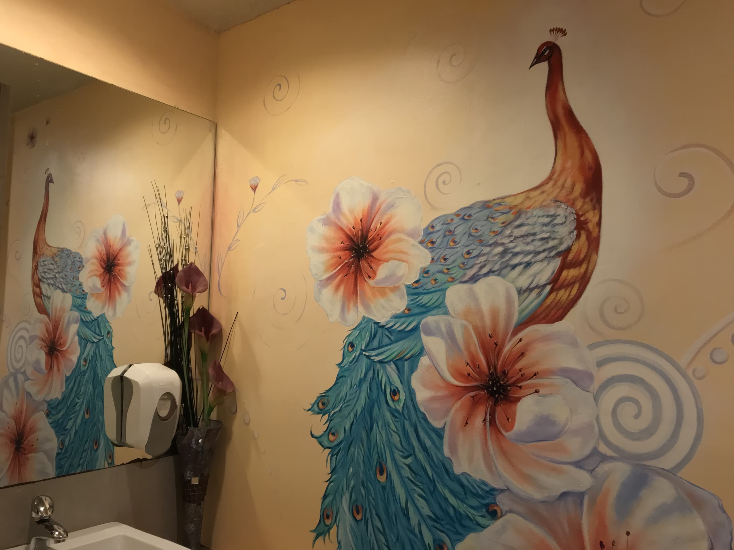 Sula Restaurant Ladies Room Mural  by Jayna Berry