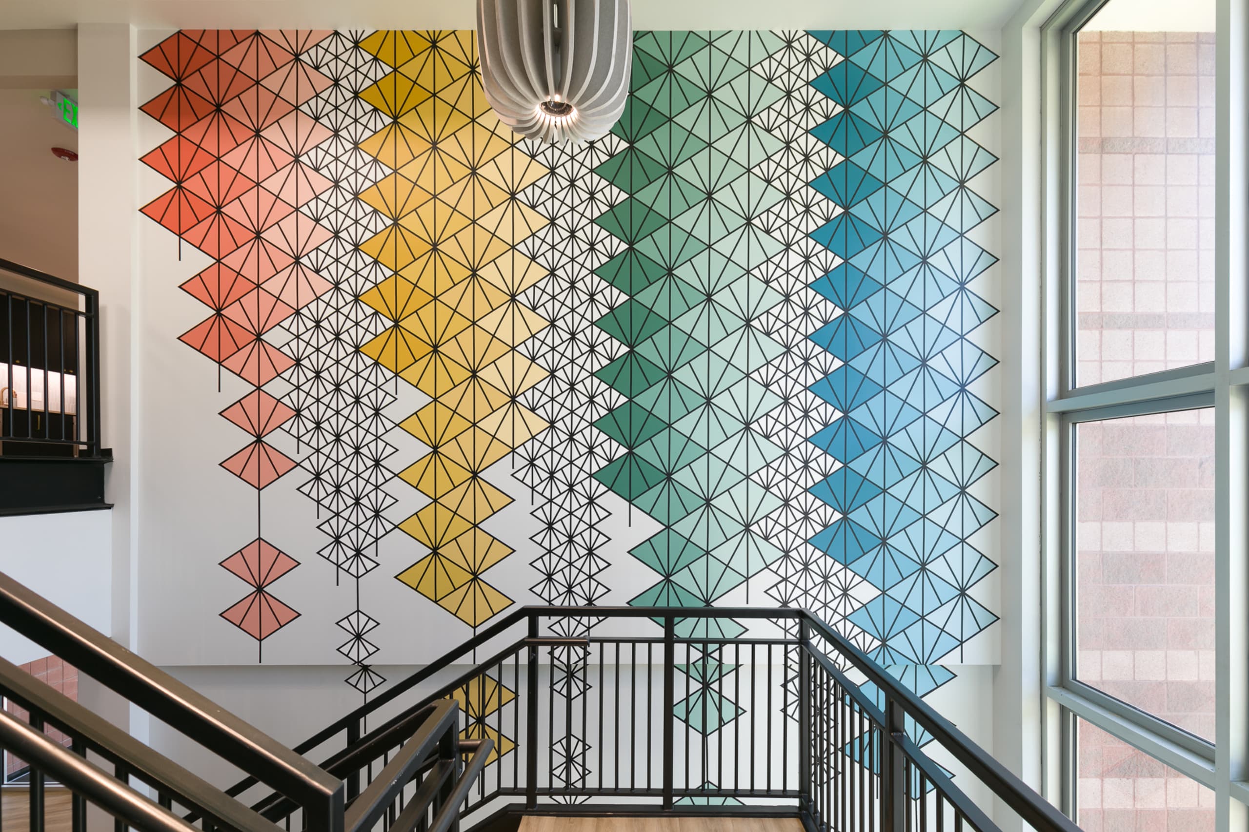 Geometric Harmony in Vibrant Color Flow by Sandra Fettingis