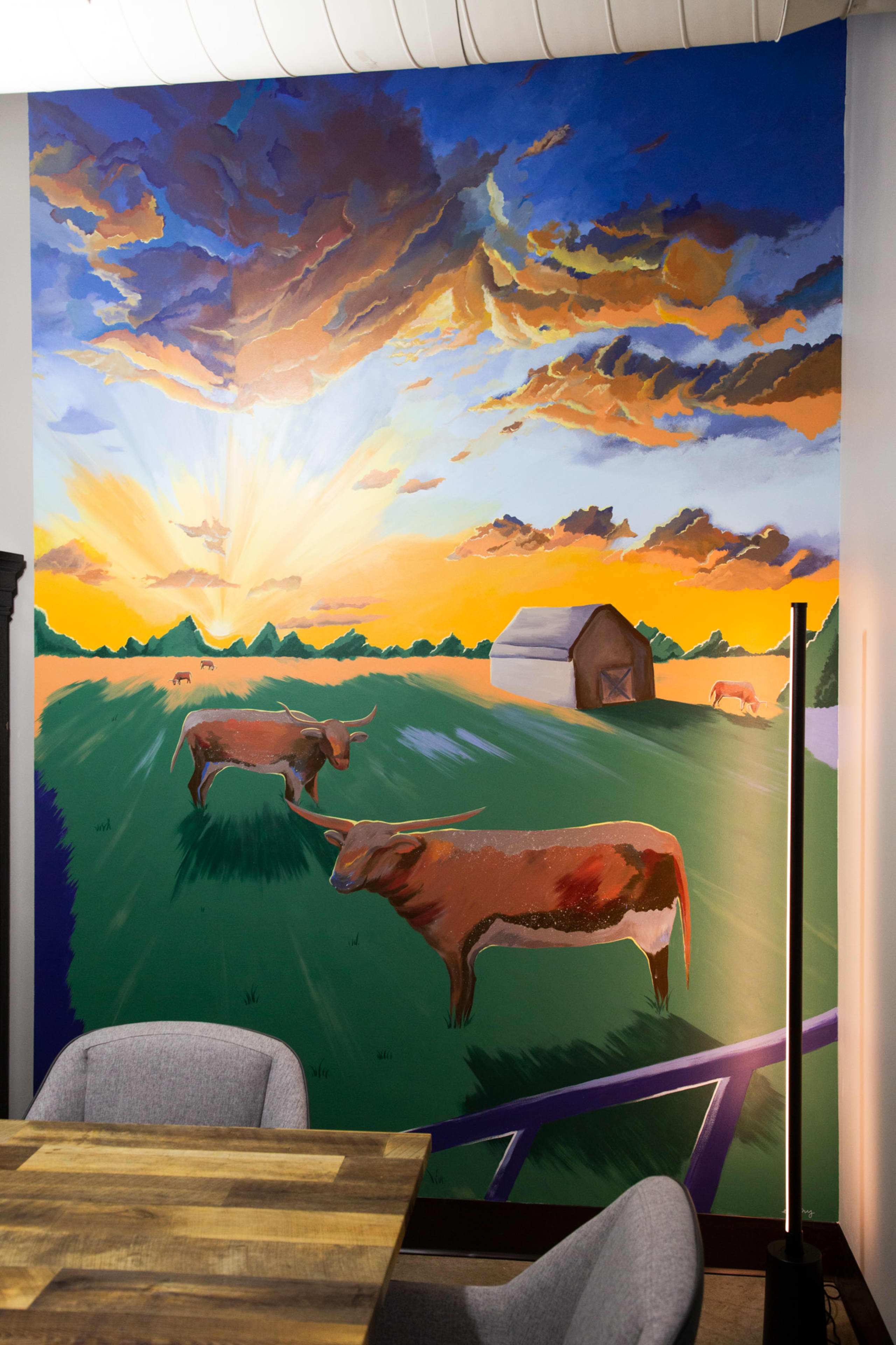 Abstract Farm Landscape Mural by Elistry