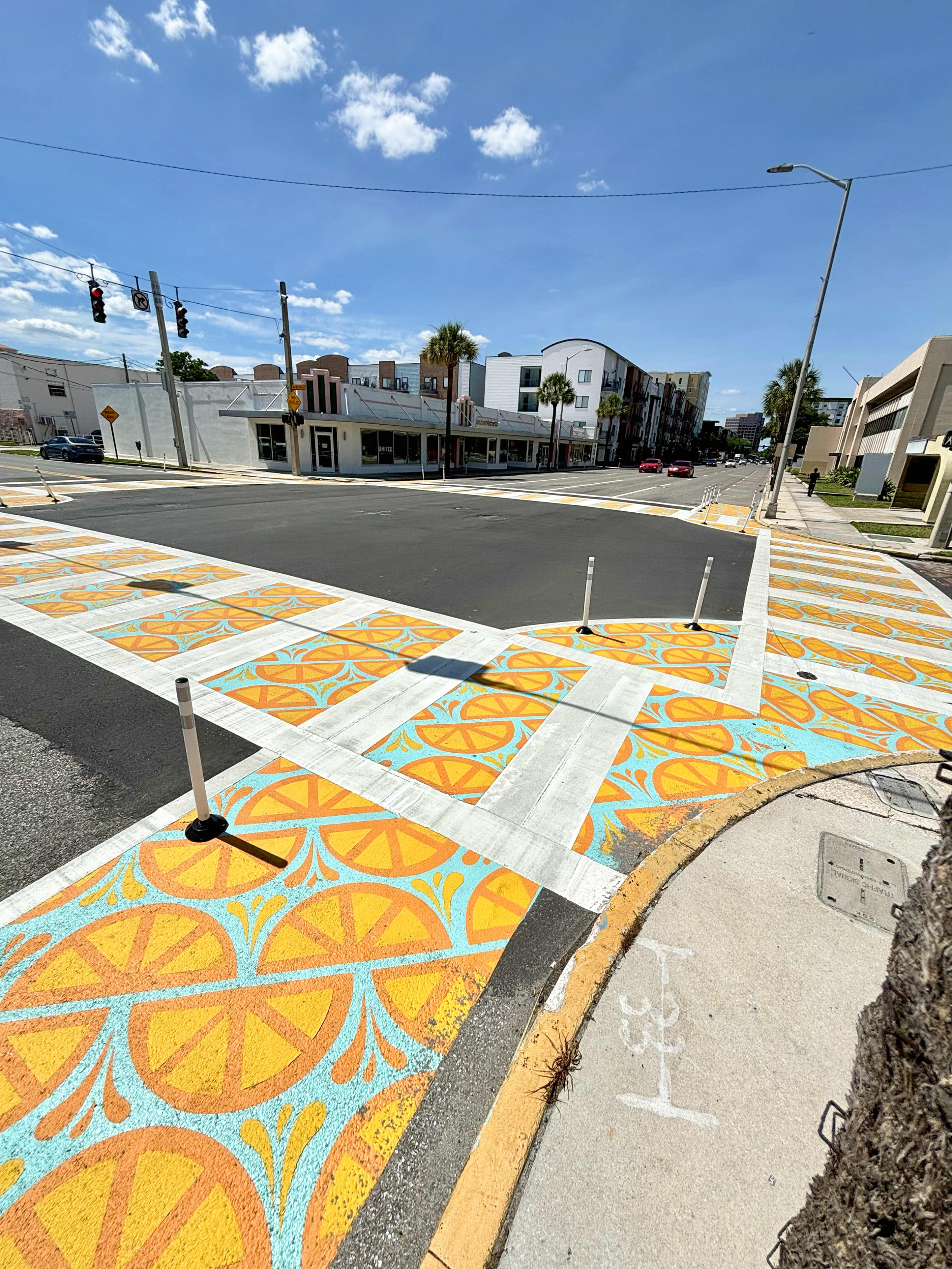 Citrus Slices Intersection Crosswalk Mural by A Pivotal Character Artworks