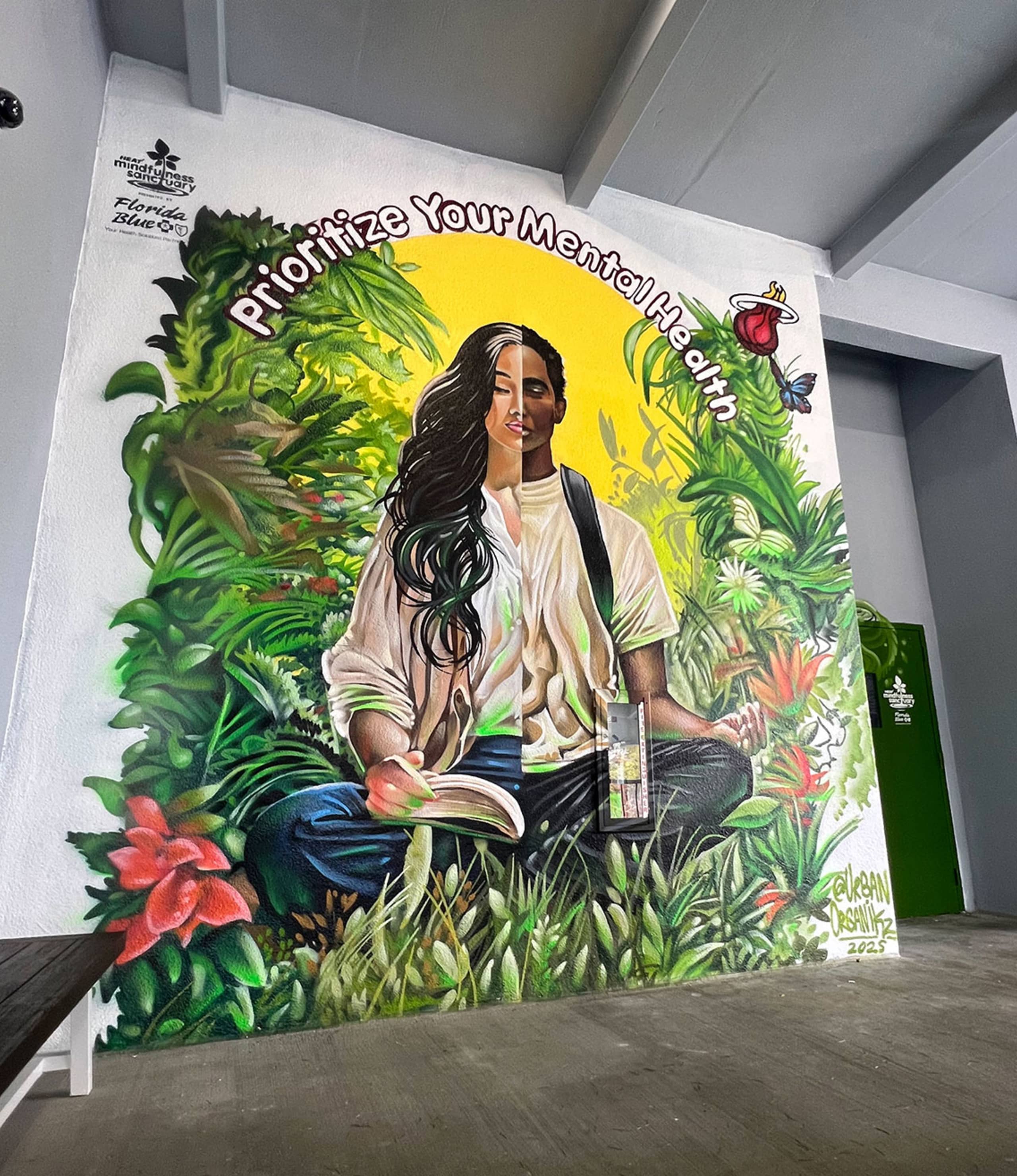 Mental Health mural  Miami HEAT X Rei RAmirez Collab by Rei Ramirez