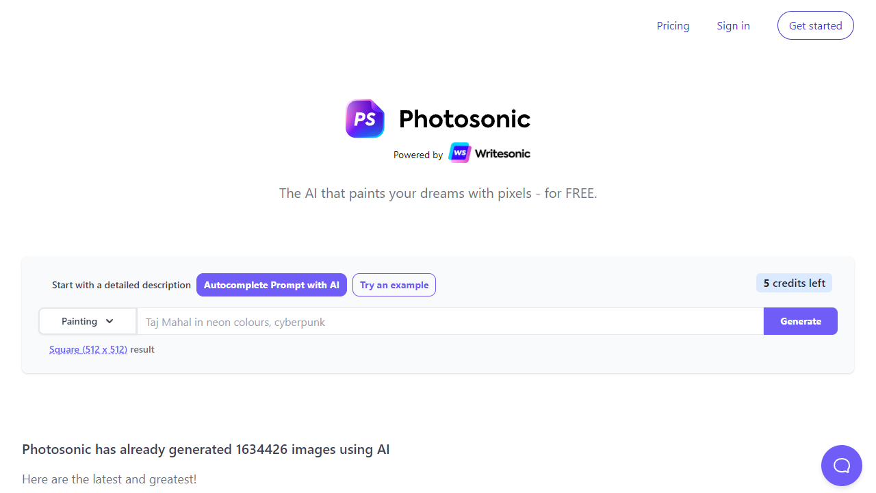 Photosonic AI Art Generator header image