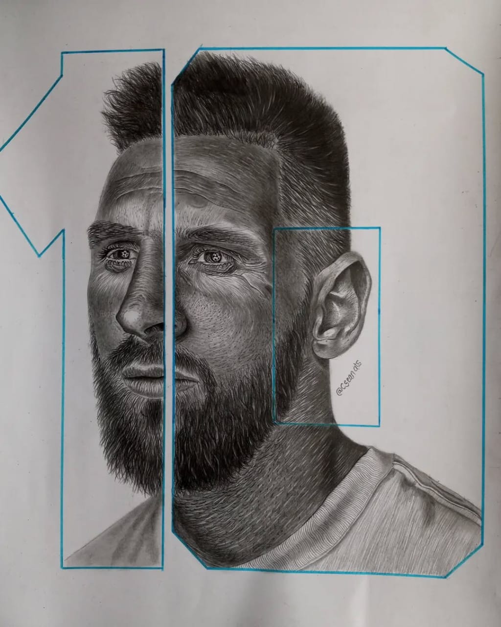 Messi Pencil Art