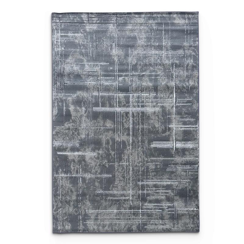Geometric Gray Area Rug - Modern Abstract Pattern