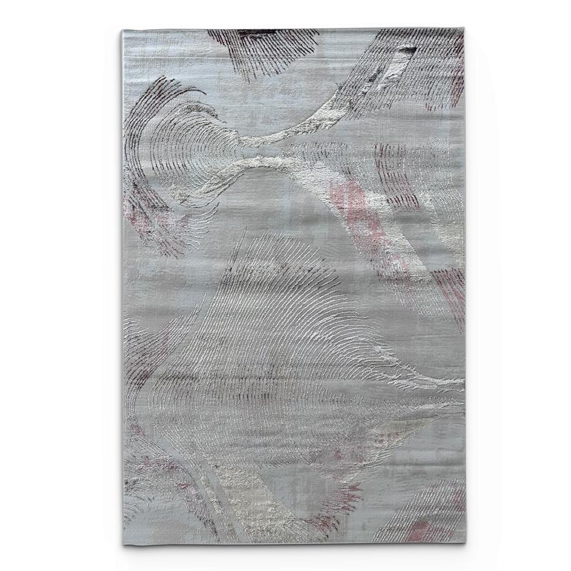 Flowing Abstract Gray Area Rug - Modern Organic Pattern