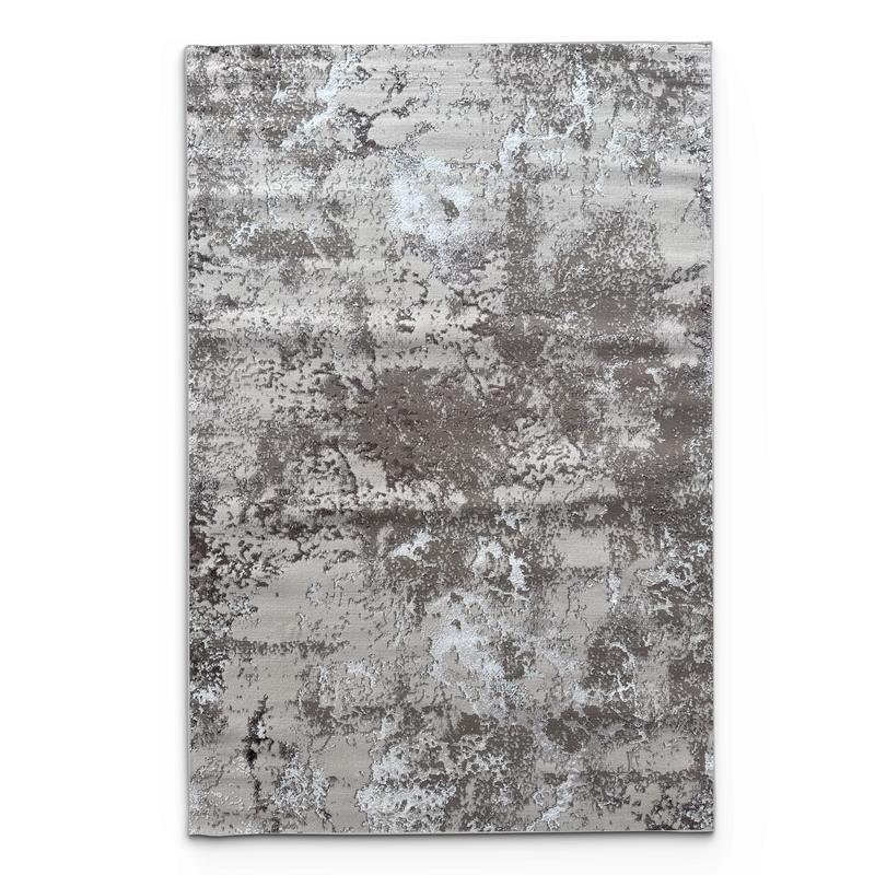 Distressed Vintage Gray Area Rug - Abstract Weathered Design