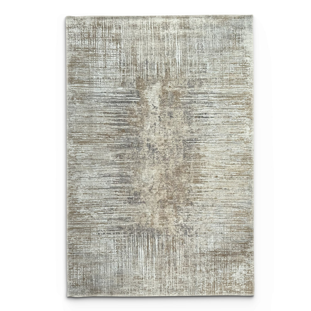 Vintage Crosshatch Pattern Area Rug - Neutral Beige Grey Distressed Traditional Design