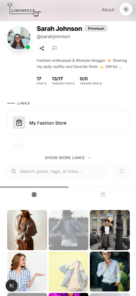 Sample creator profile preview