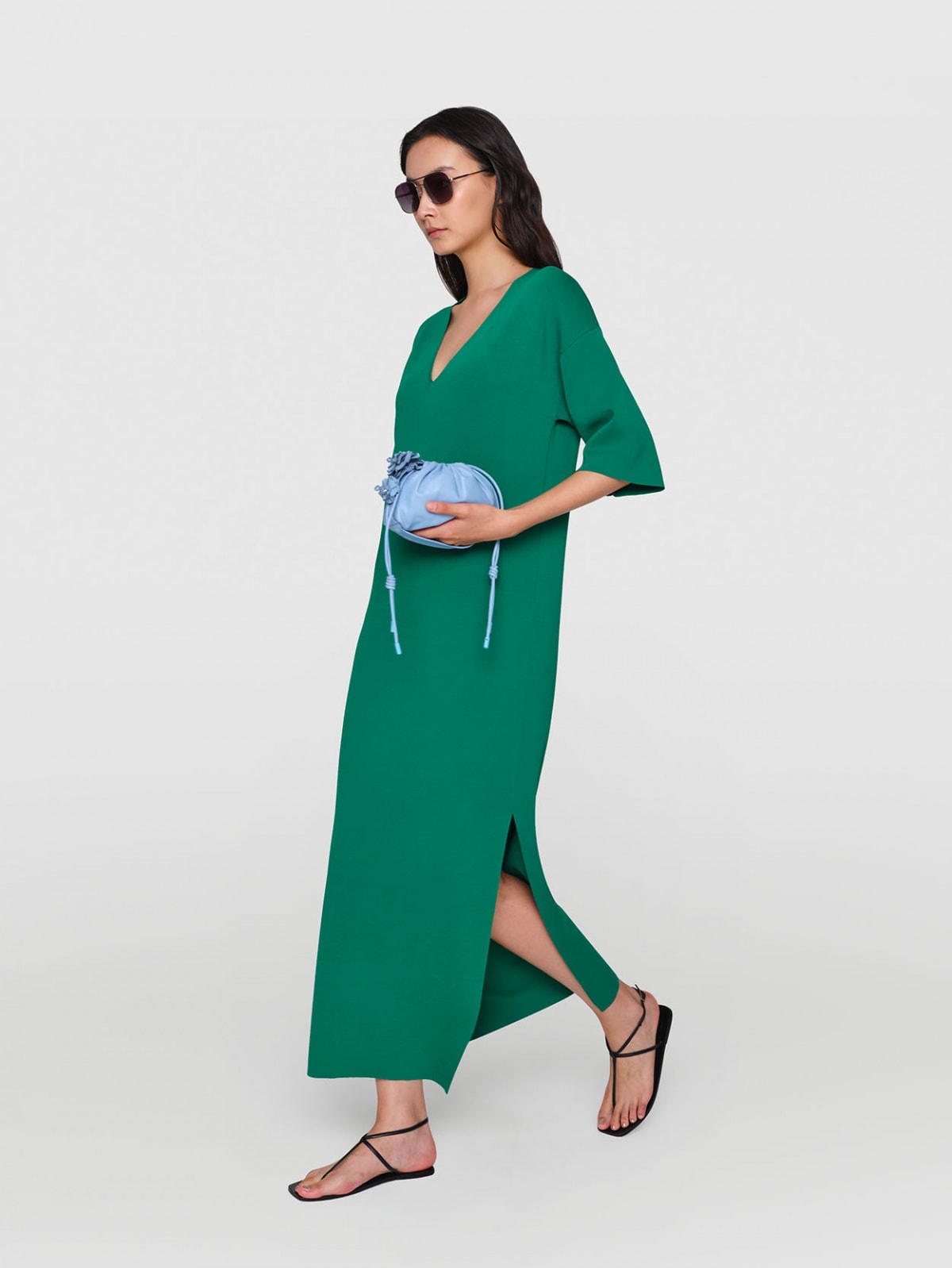 IN GOOD COMPANY - YOGA Knit Dress Emerald XS