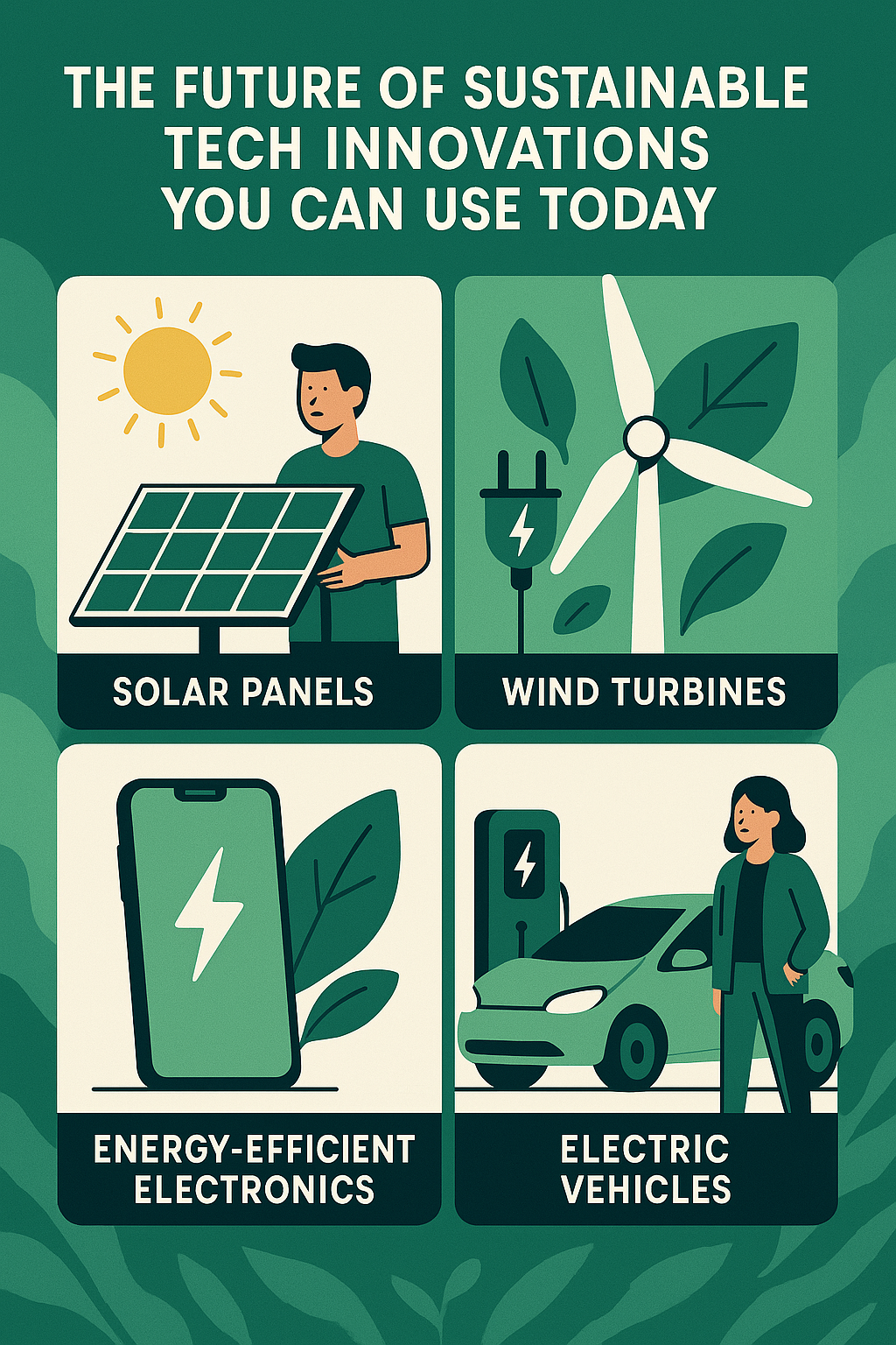 The latest innovations in AI and their real-life applications,Best smart home gadgets to simplify your life,How IoT is revolutionizing industries,Top 5G-enabled devices you need to know about,Practical uses of sustainable technologies in everyday life