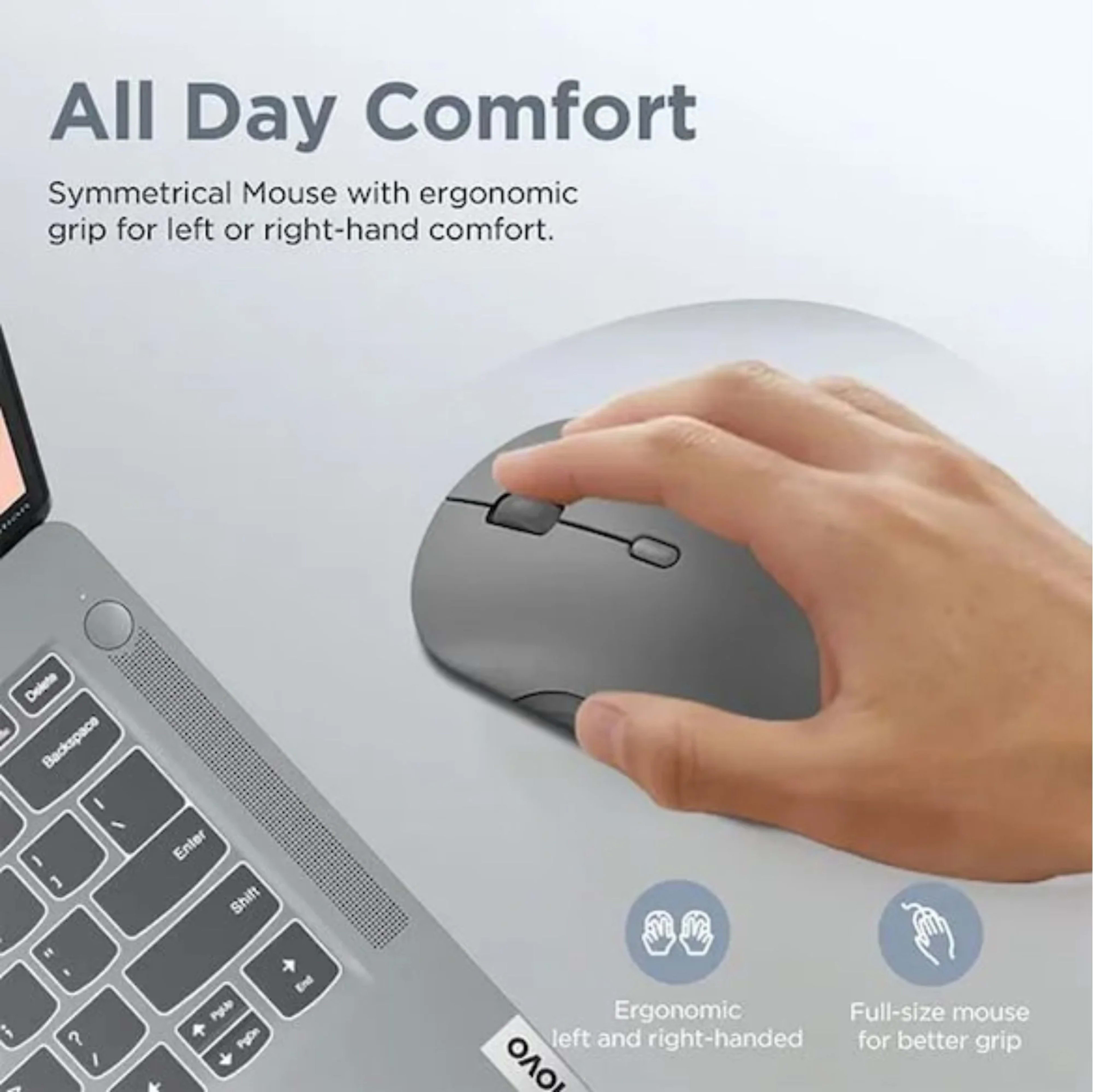 Lenovo 350 Bluetooth Silent Mouse – Luna Grey
