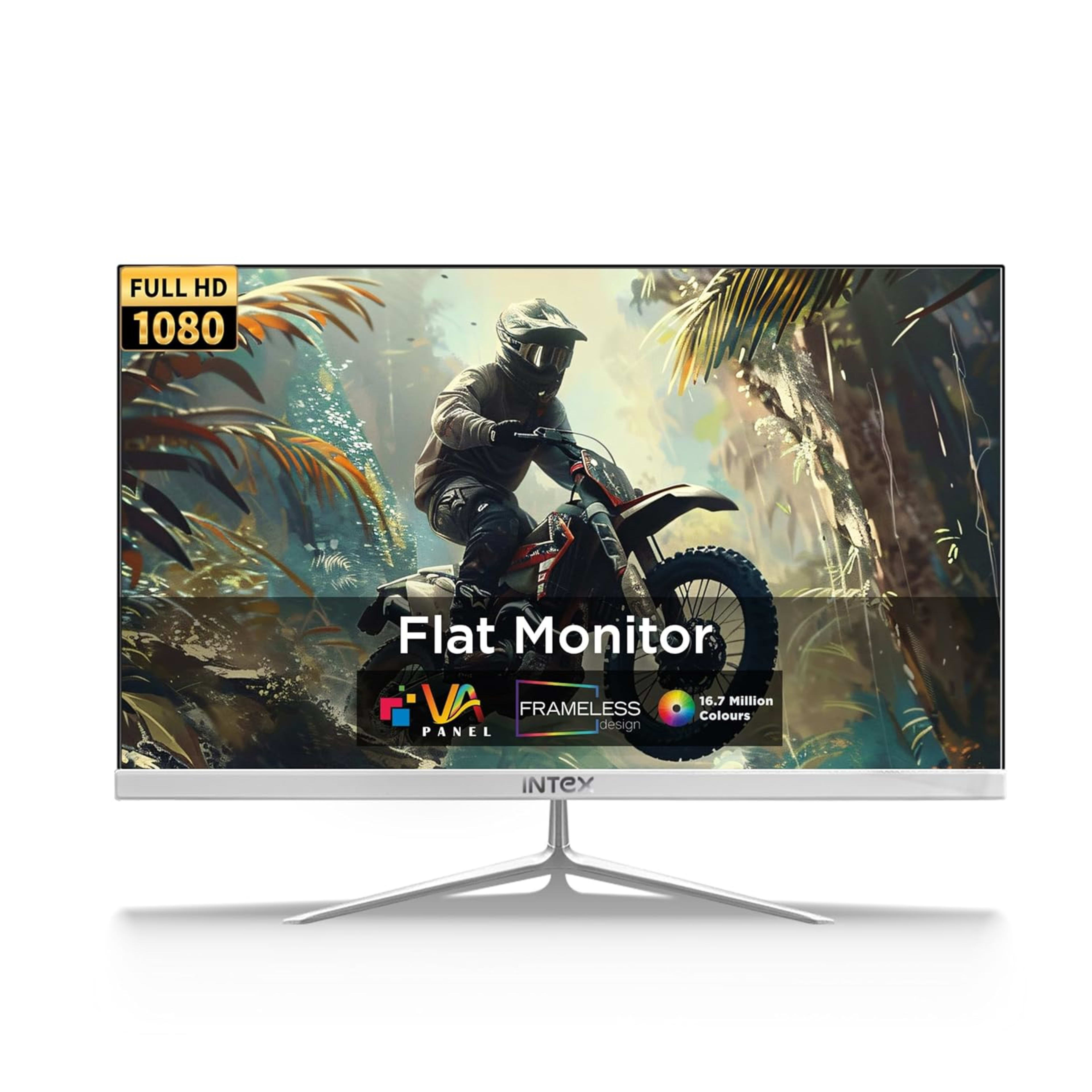 Intex IT-2203F 22" Full HD Frameless Monitor | 100Hz | Built-in Speakers | HDMI | VGA