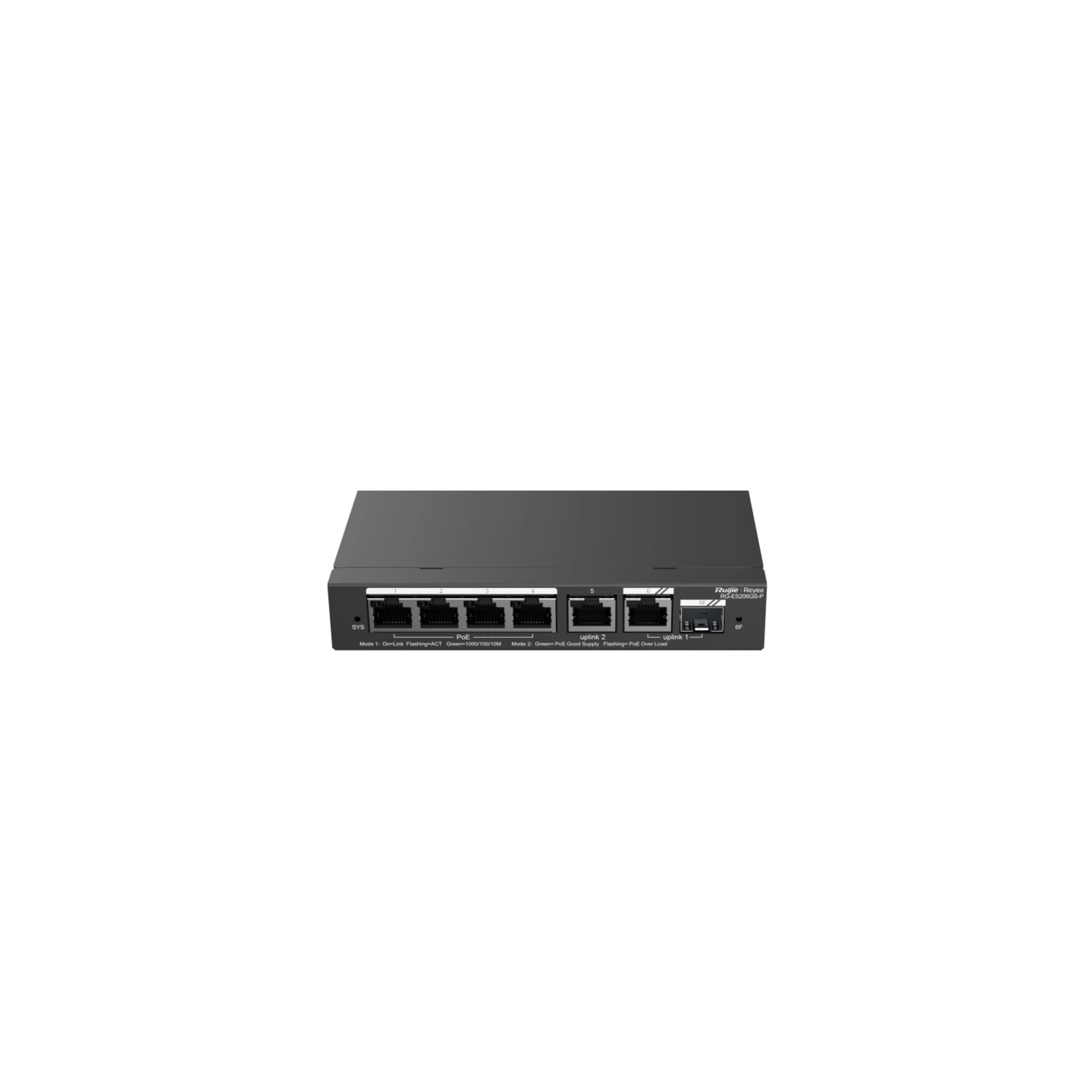 Ruijie Reyee RG-ES206GS-P 6-Port Gigabit PoE Smart Switch | 54W PoE | Cloud Managed | Metal Case