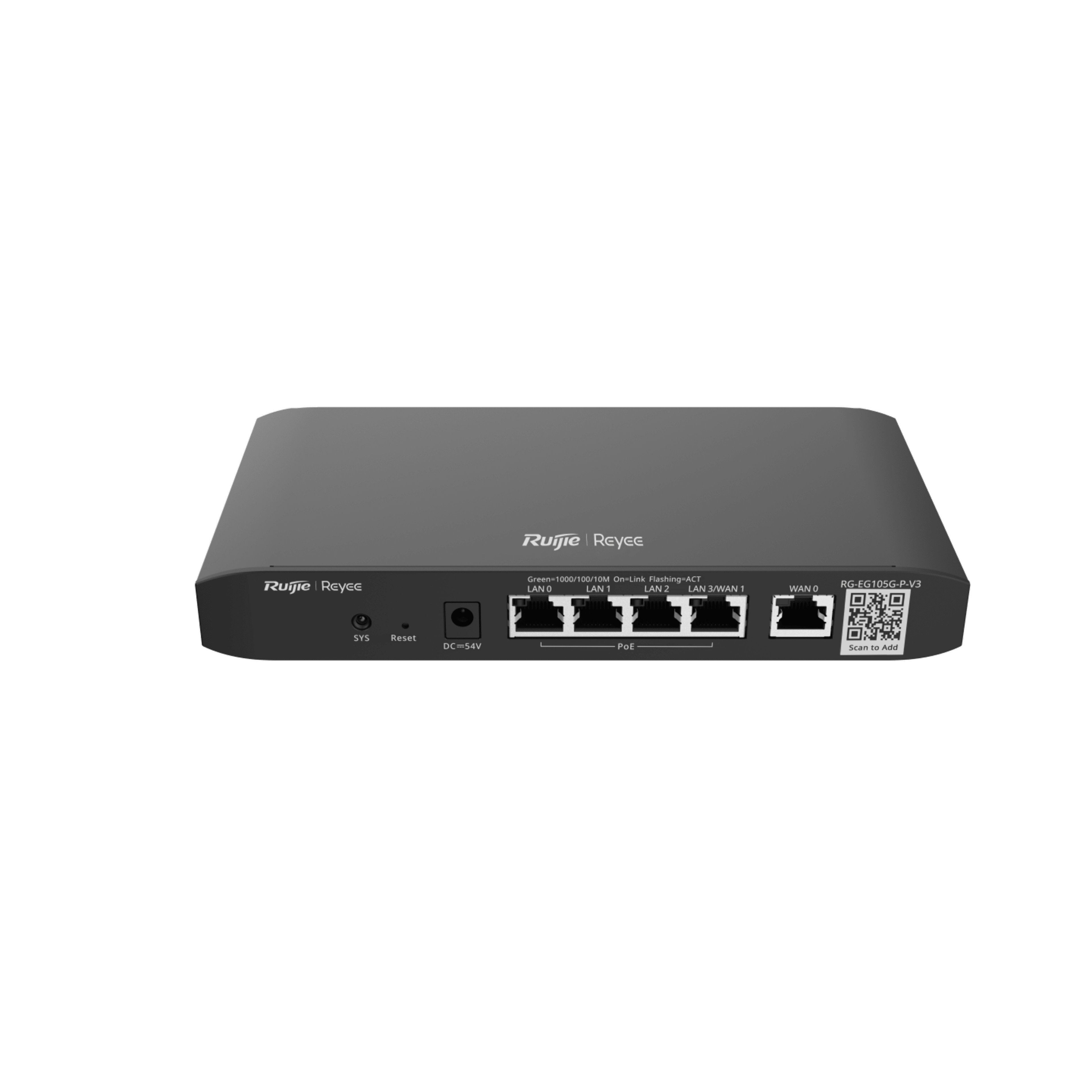 Ruijie Reyee RG-EG105G-P-V3 5-Port Gigabit PoE Cloud Managed Gateway Router | 54W PoE | Cloud Managed