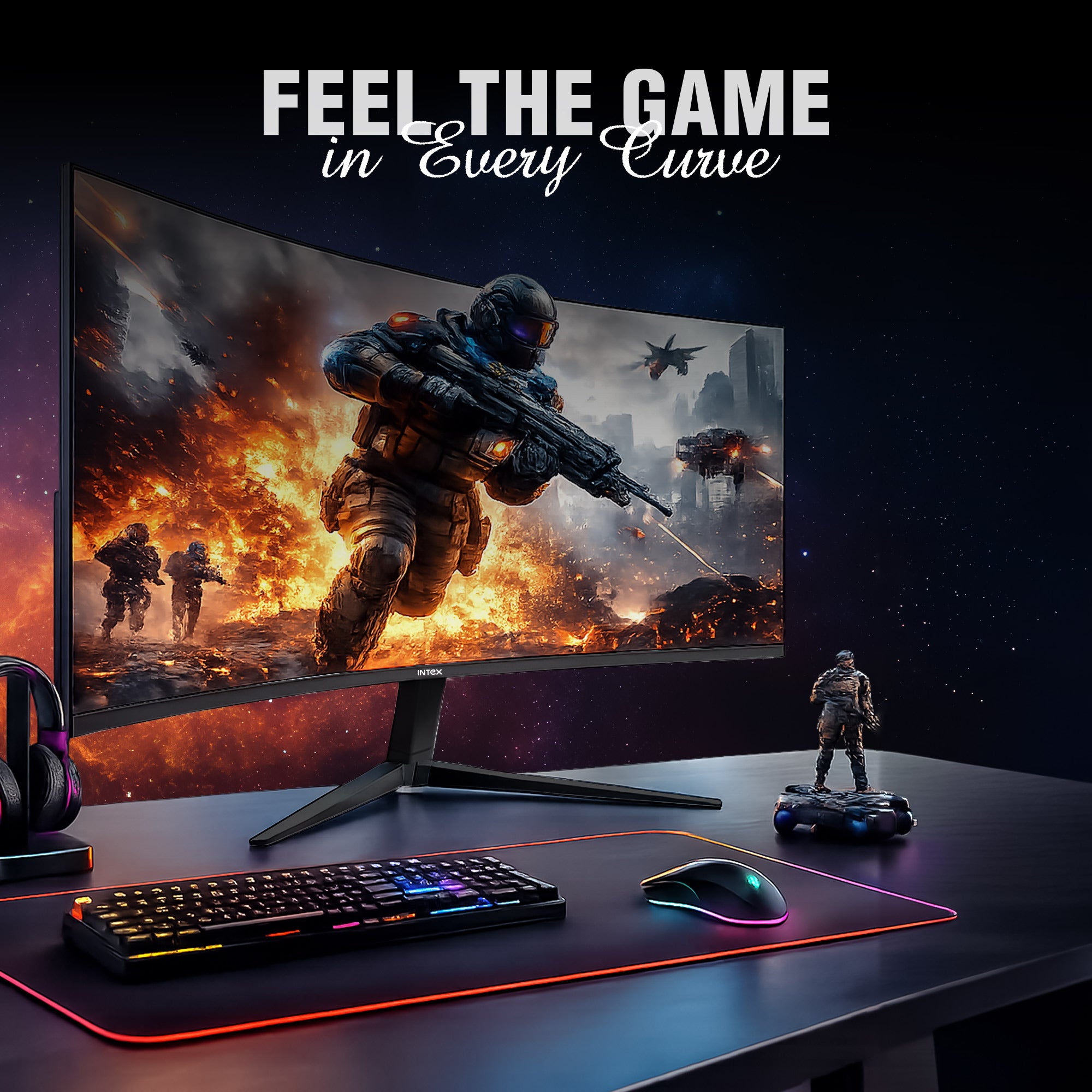 Intex IT-3230C 32" Full HD Curved Monitor | 1800R | 100Hz | Speakers | HDMI feature 2