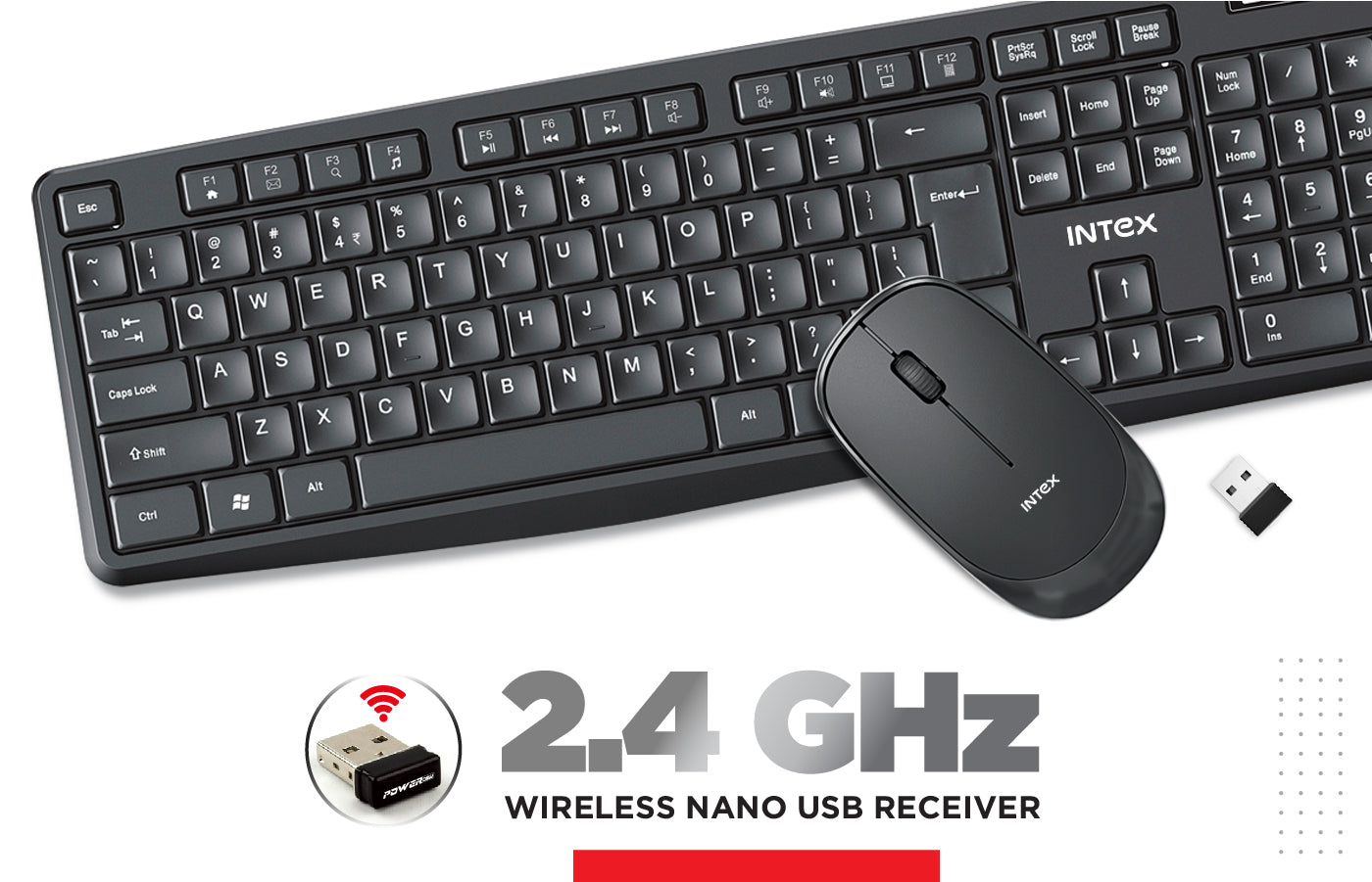 Intex Power New Wireless Keyboard & Mouse Combo | 2.4GHz | Silent Mouse | Spill Resistant feature 2