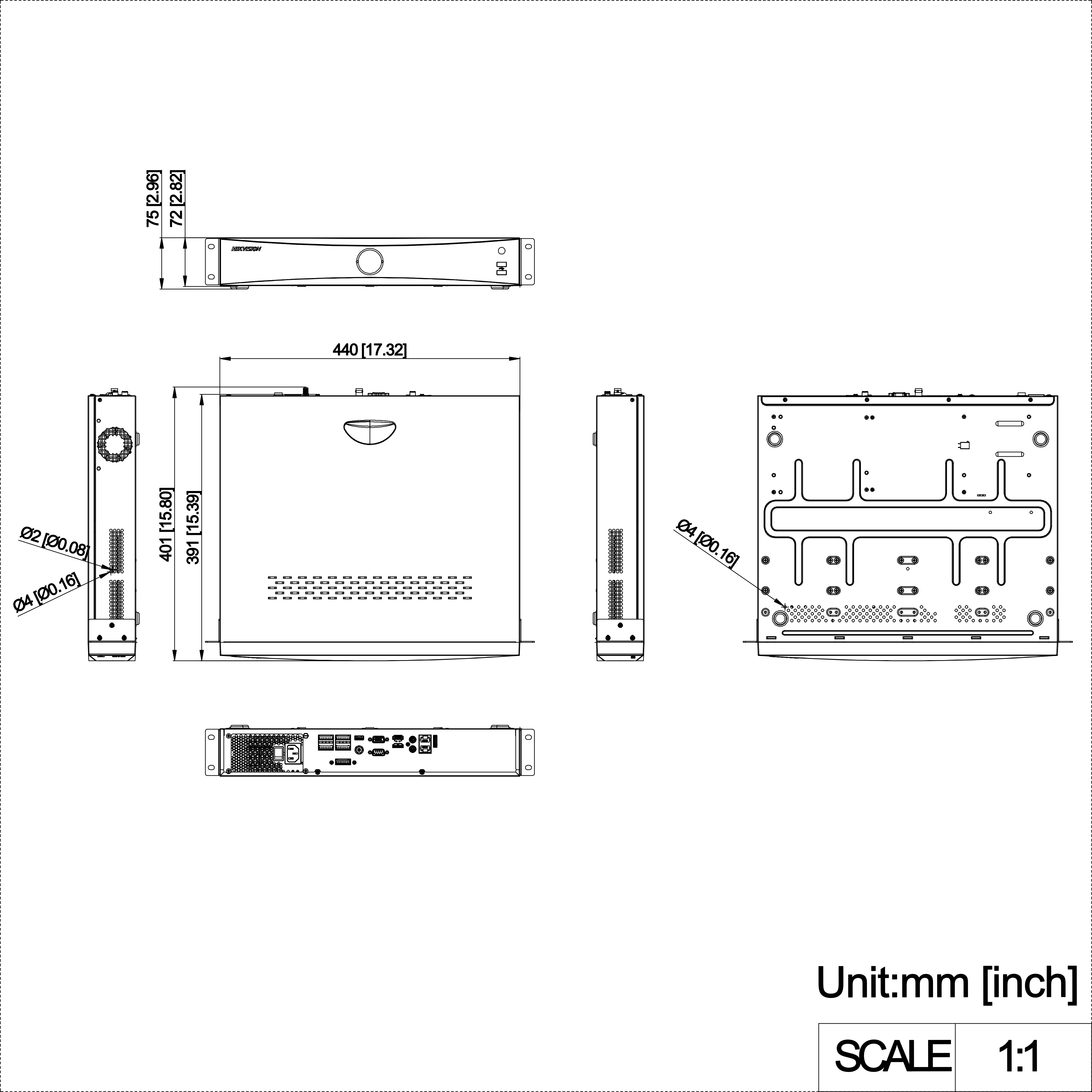 Hikvision DS-7732NXI-I4/S 32-Channel AcuSense Pro NVR (4 SATA) | 16-ch IP | 160 Mbps Incoming | 4 SATA | Up to 10TB per HDD | 4K HDMI | AcuSense AI feature 1