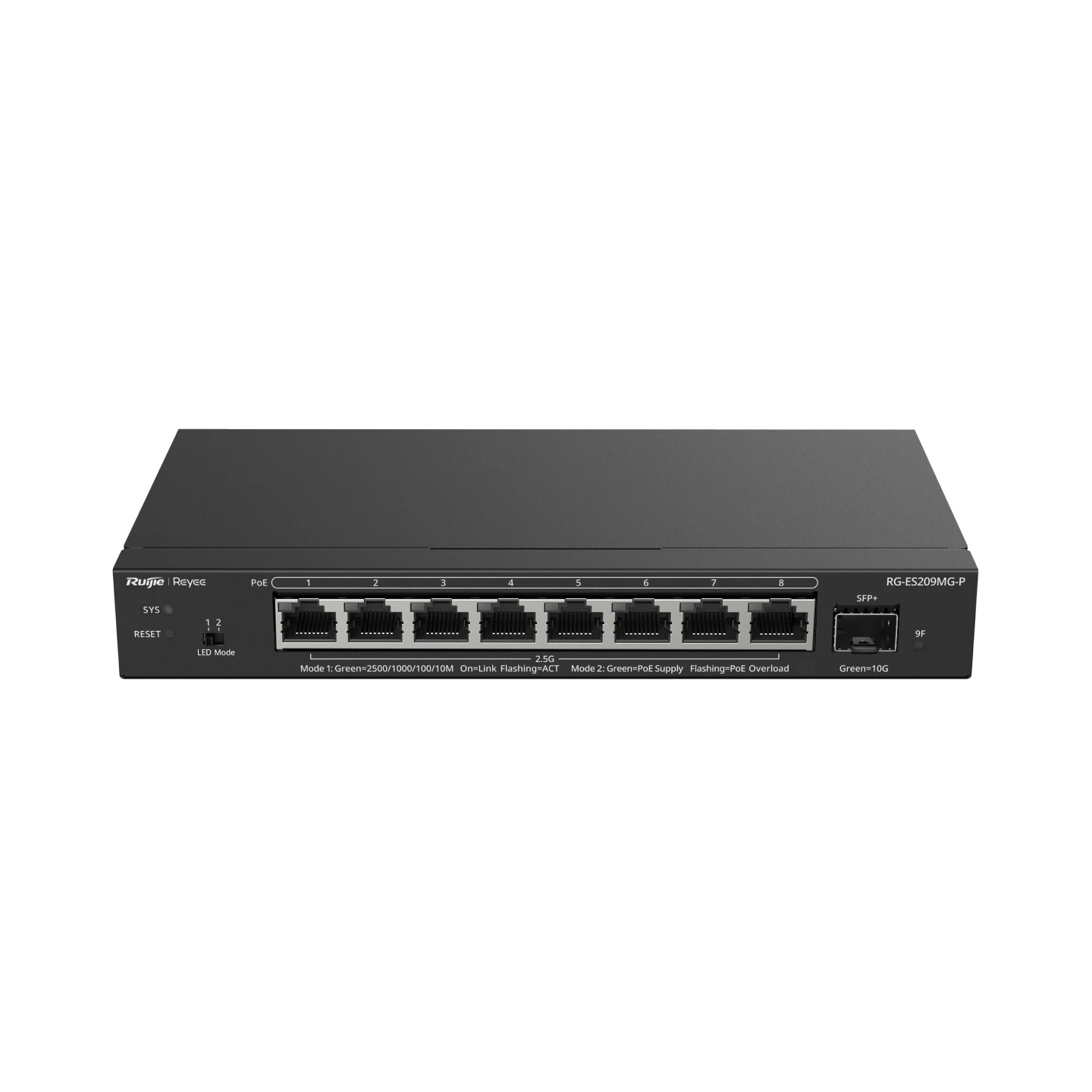 Ruijie Reyee RG-ES209MG-P 8-Port 2.5G PoE Managed Switch | 130W PoE | 1 x SFP+ Uplink | Cloud Managed