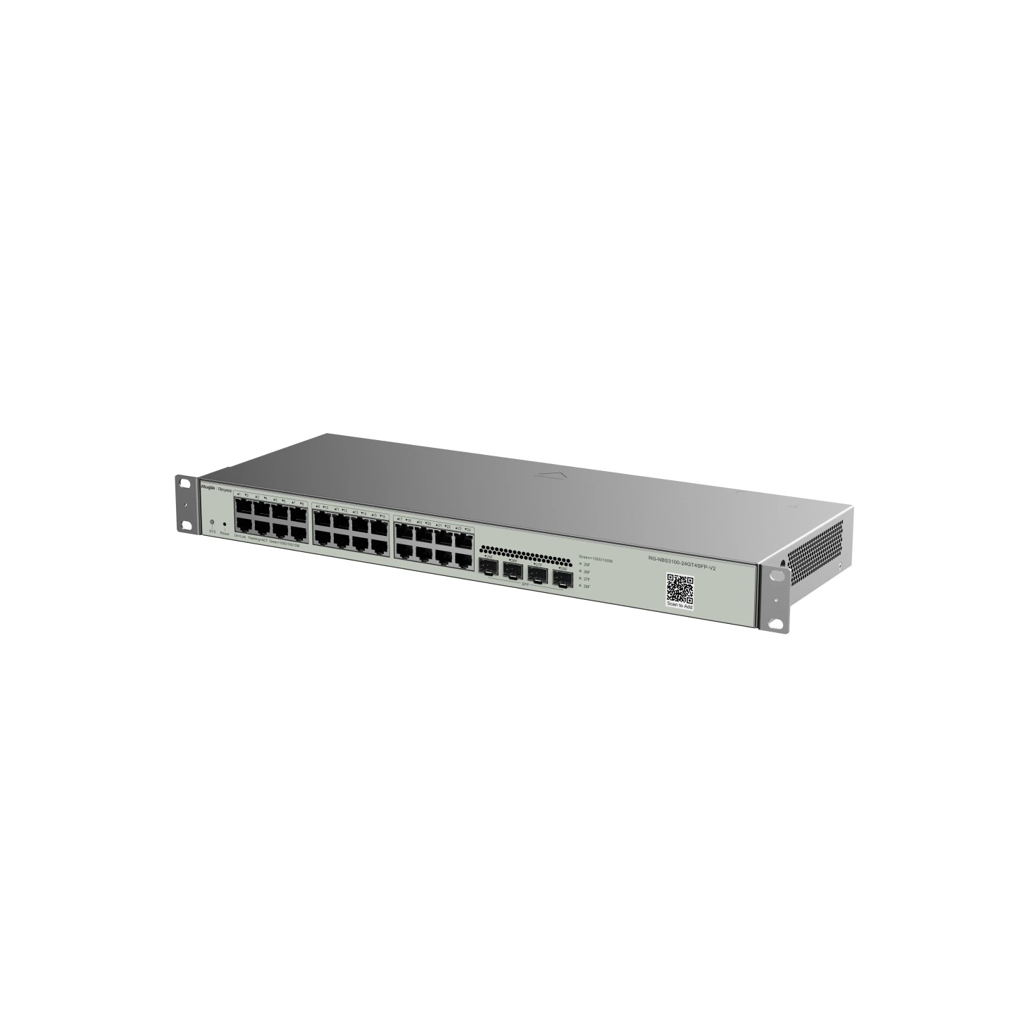 Ruijie Reyee RG-NBS3100-24GT4SFP-V2 28-Port Gigabit Layer 2 Cloud Managed Non-PoE Switch | 4 SFP Uplink | Metal Case | 19" Rack-mount feature 1