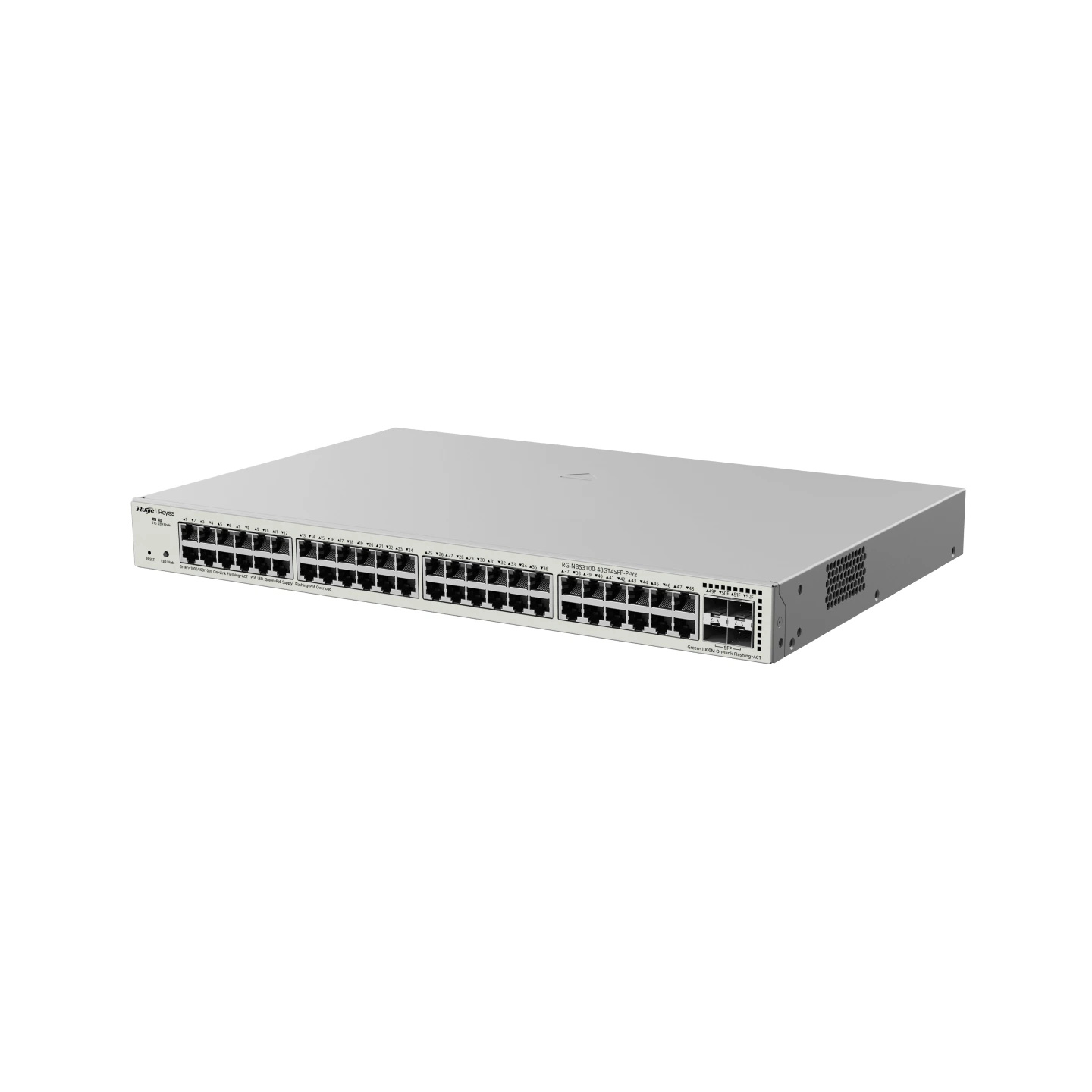 Ruijie Reyee RG-NBS3100-48GT4SFP-P-V2 48-Port Gigabit Layer 2 Cloud Managed PoE Switch | 4 x 1G Uplinks | 370W PoE | Metal Case | 19" Rack-mount feature 3