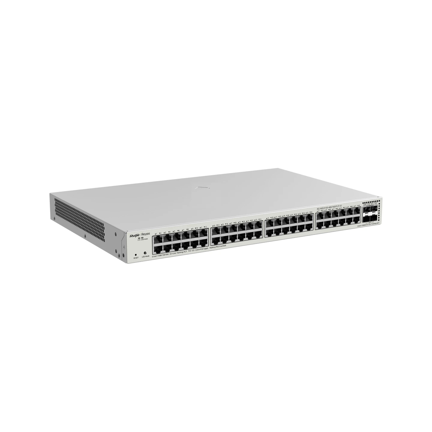 Ruijie Reyee RG-NBS3100-48GT4SFP-P-V2 48-Port Gigabit Layer 2 Cloud Managed PoE Switch | 4 x 1G Uplinks | 370W PoE | Metal Case | 19" Rack-mount feature 2