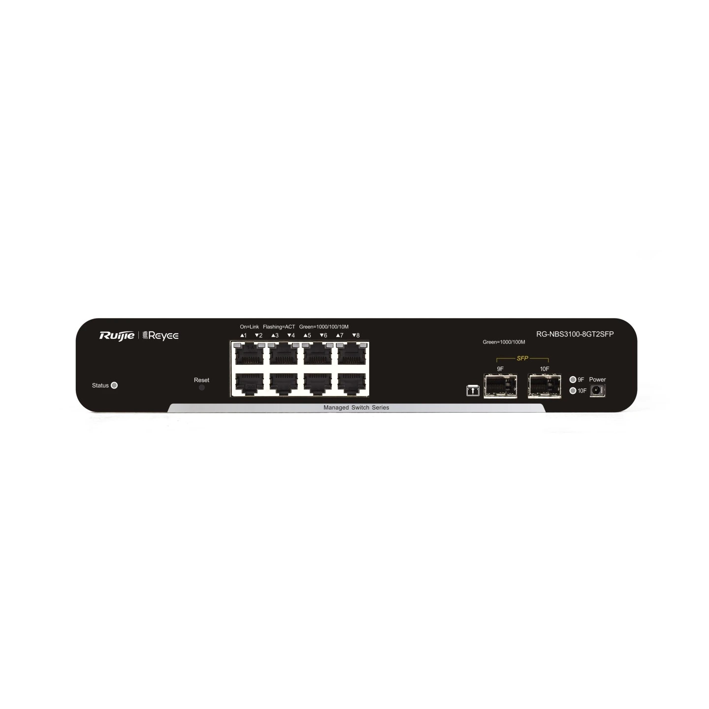 Ruijie Reyee RG-NBS3100-8GT2SFP 10-Port Gigabit Layer 2 Cloud Managed Non-PoE Switch | 2 SFP Uplink | Metal Case