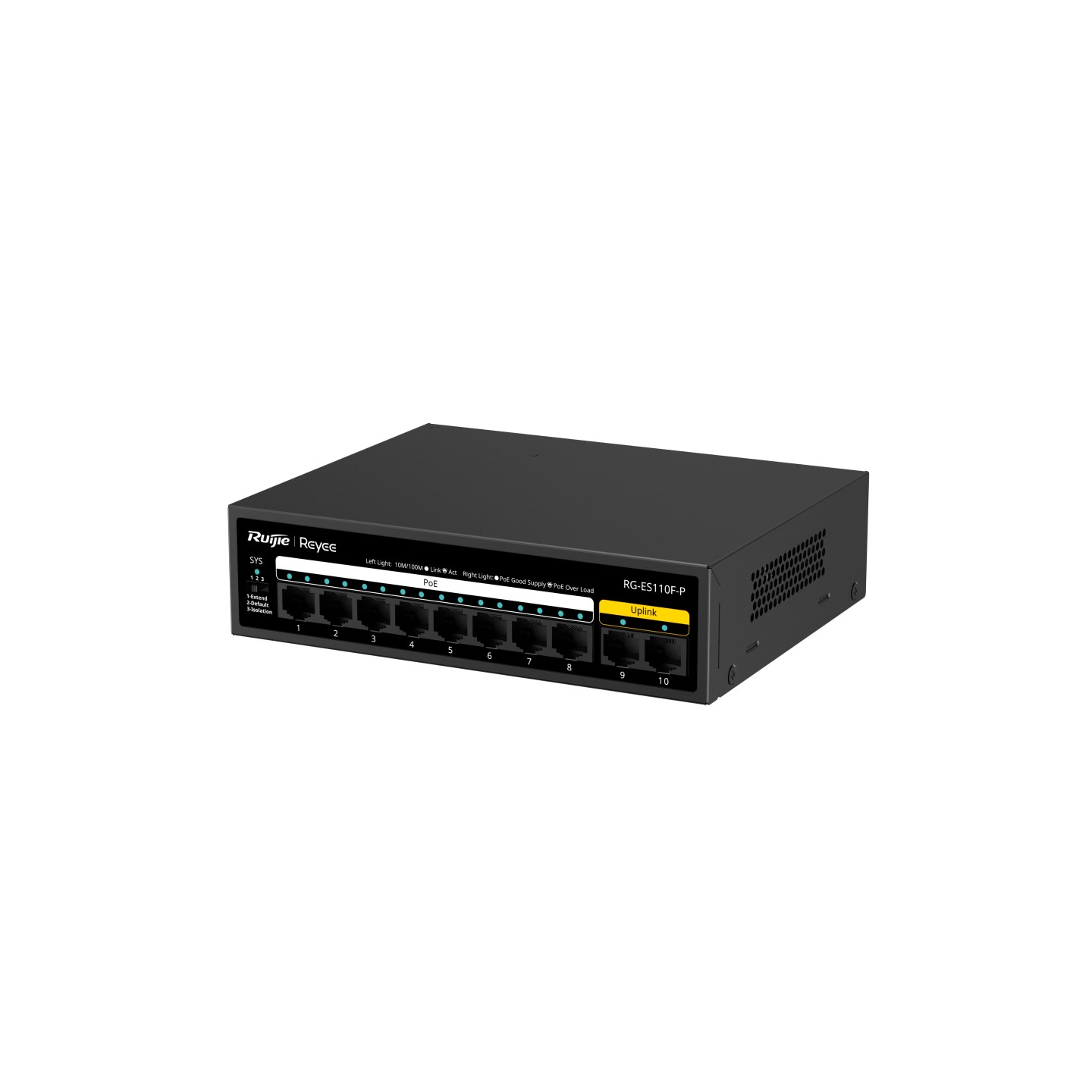 Ruijie Reyee RG-ES110F-P 10-Port Fast Ethernet PoE Unmanaged Switch | 110W PoE | Reyee Cloud Monitoring | Metal Case feature 1