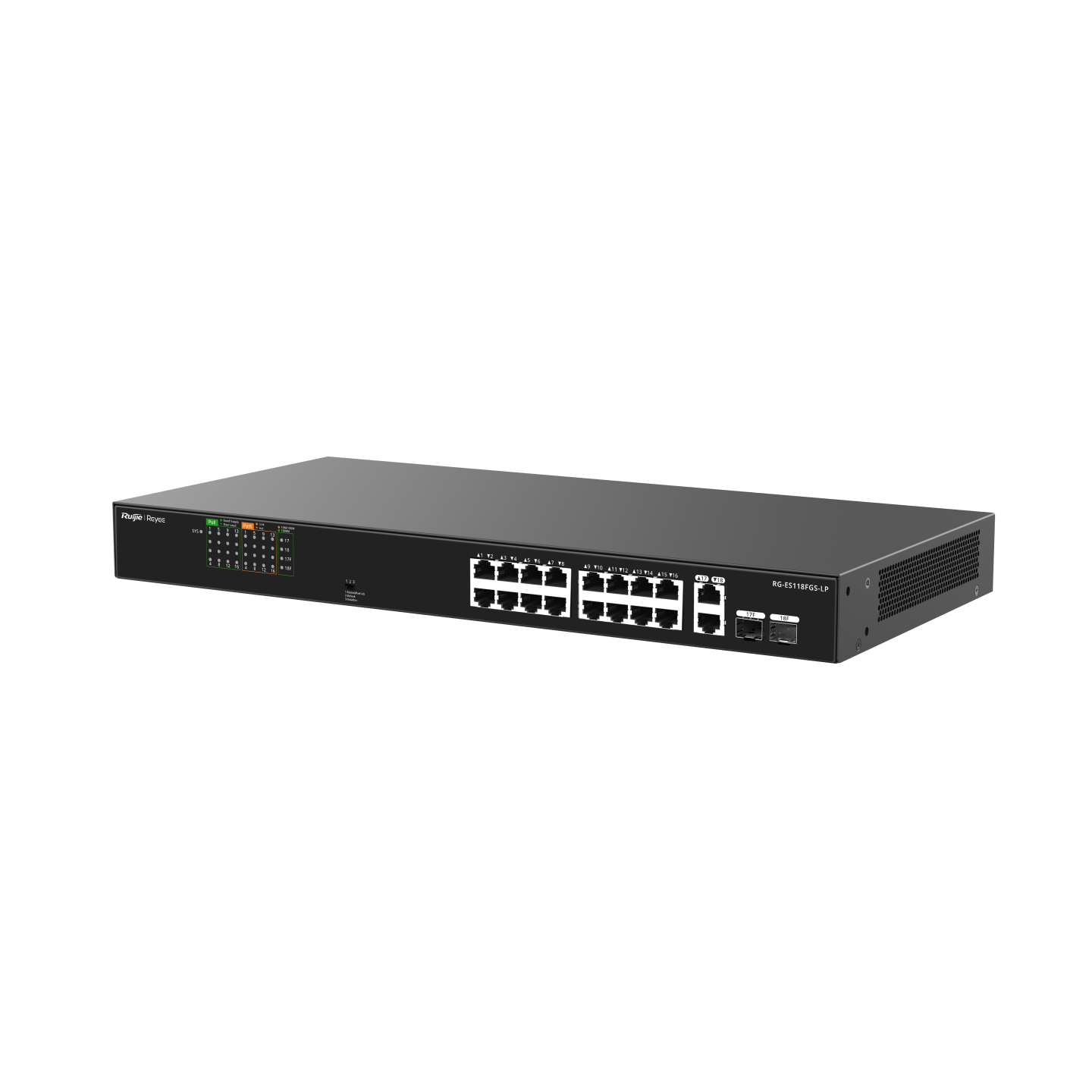 Ruijie Reyee RG-ES118FGS-LP 18-Port Fast Ethernet PoE Switch with 2 Gigabit Combo Uplinks | 120W PoE | Reyee Cloud Monitoring | Metal Case feature 2