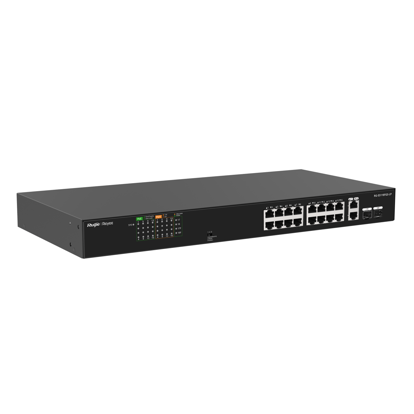 Ruijie Reyee RG-ES118FGS-LP 18-Port Fast Ethernet PoE Switch with 2 Gigabit Combo Uplinks | 120W PoE | Reyee Cloud Monitoring | Metal Case feature 3