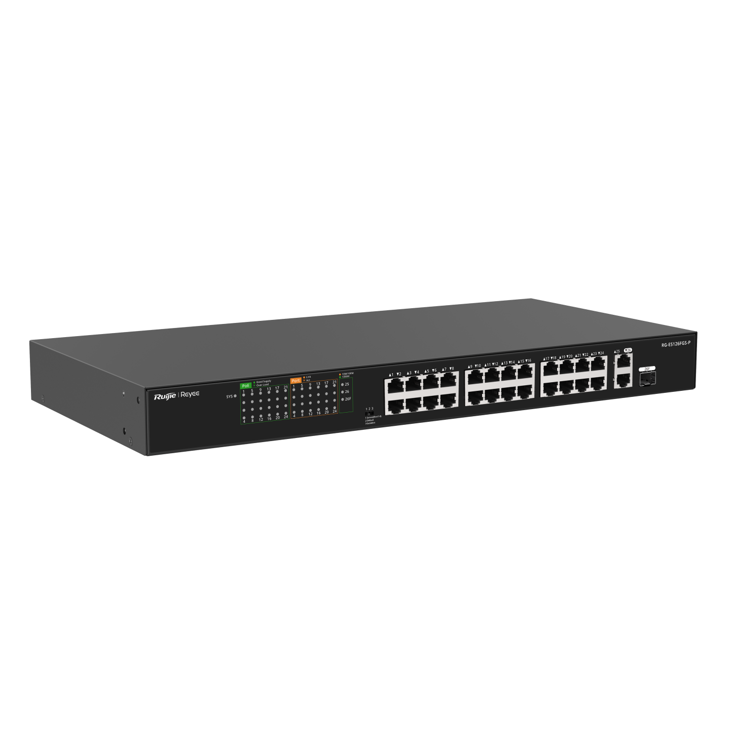 Ruijie Reyee RG-ES126FGS-P 26-Port Fast Ethernet PoE Switch with 2 Gigabit Uplinks | 370W PoE | Reyee Cloud Monitoring | Metal Case feature 2