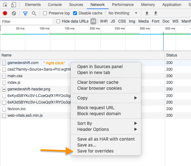 Saving a file for overrides