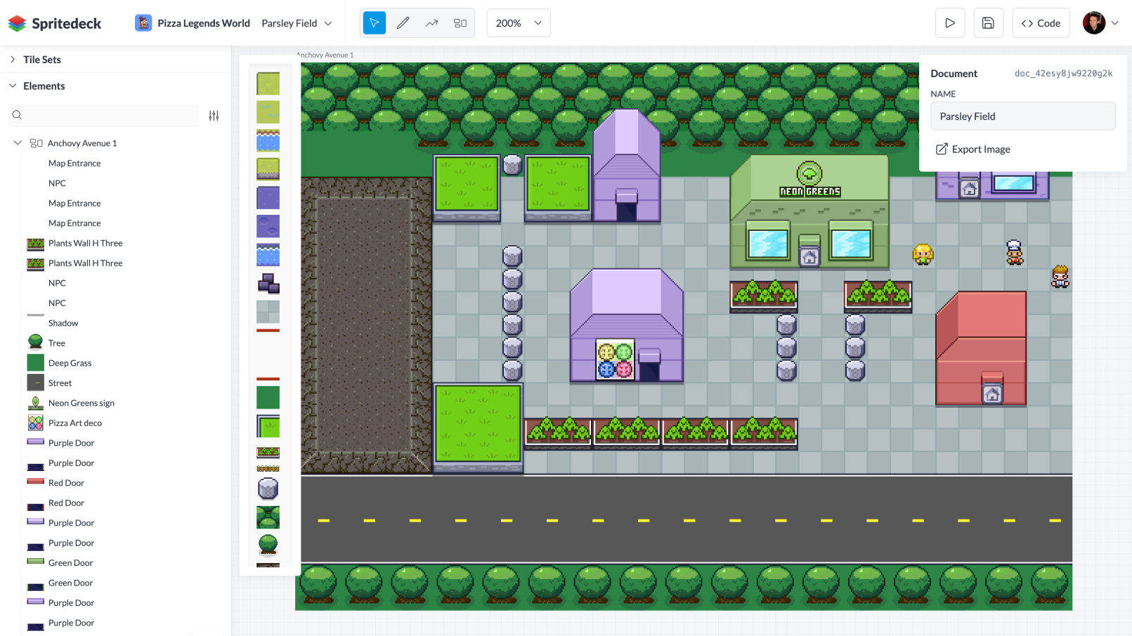 Screenshot of Spritedeck level editing interface