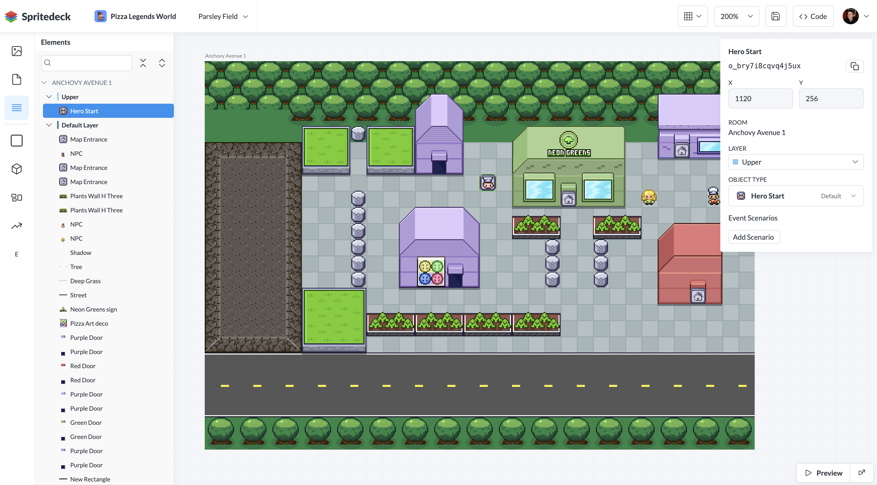 Screenshot of Spritedeck level editing interface