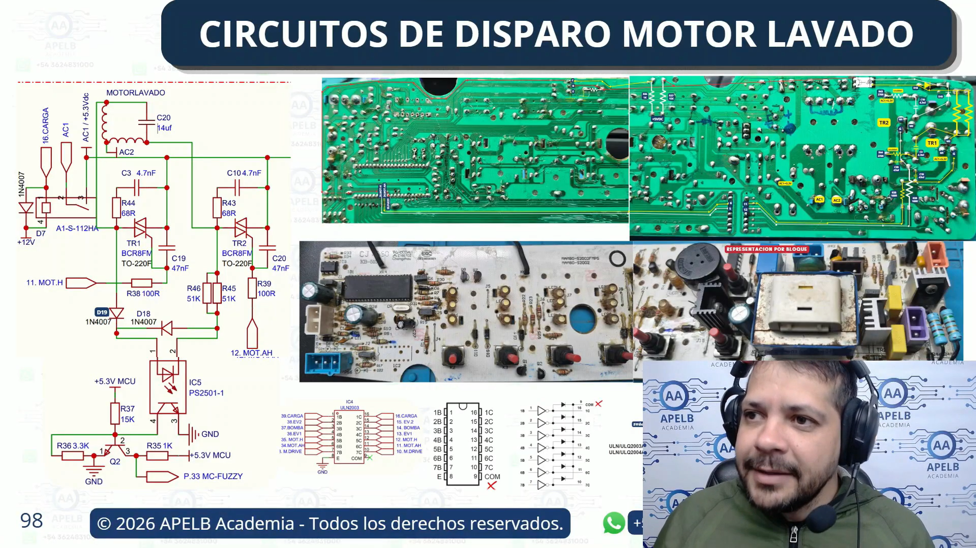 Circuito y placa electrónica de lavarropas