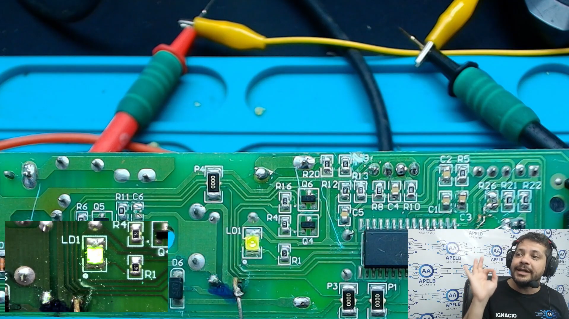 Medición de placa electrónica con osciloscopio