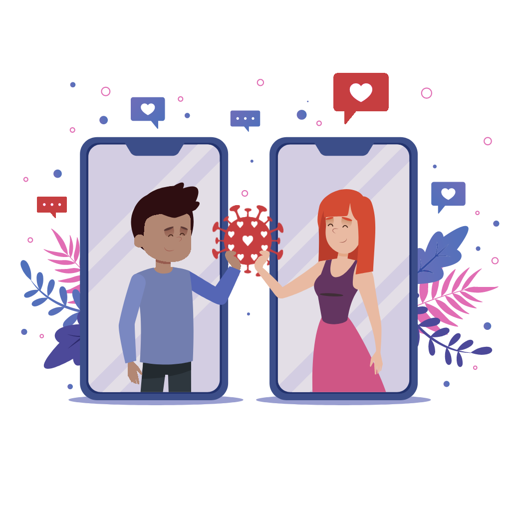 couple holding heart vector