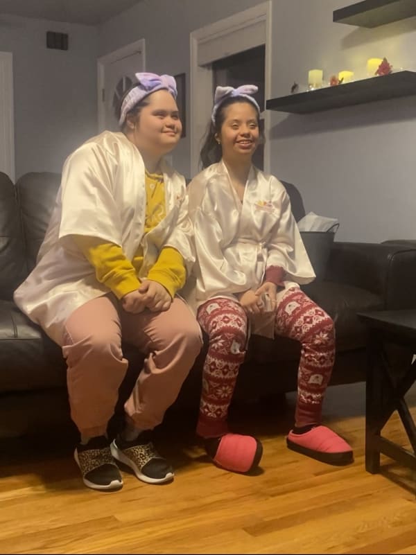 Teen girls enjoying a relaxing Spa Night activity