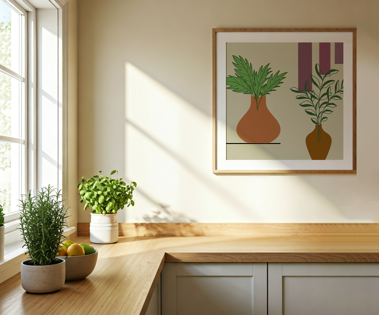 Duo in Pottery in room setting