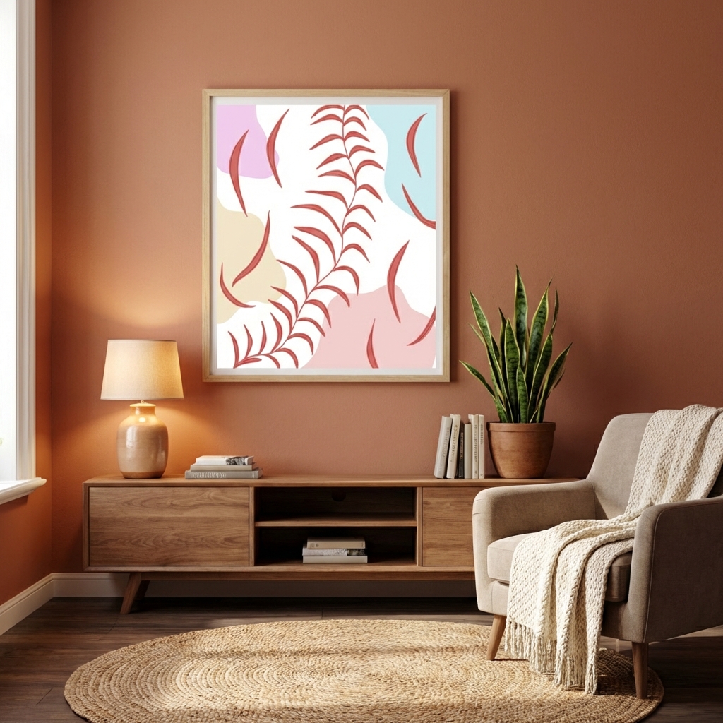 Coral Fern in room setting