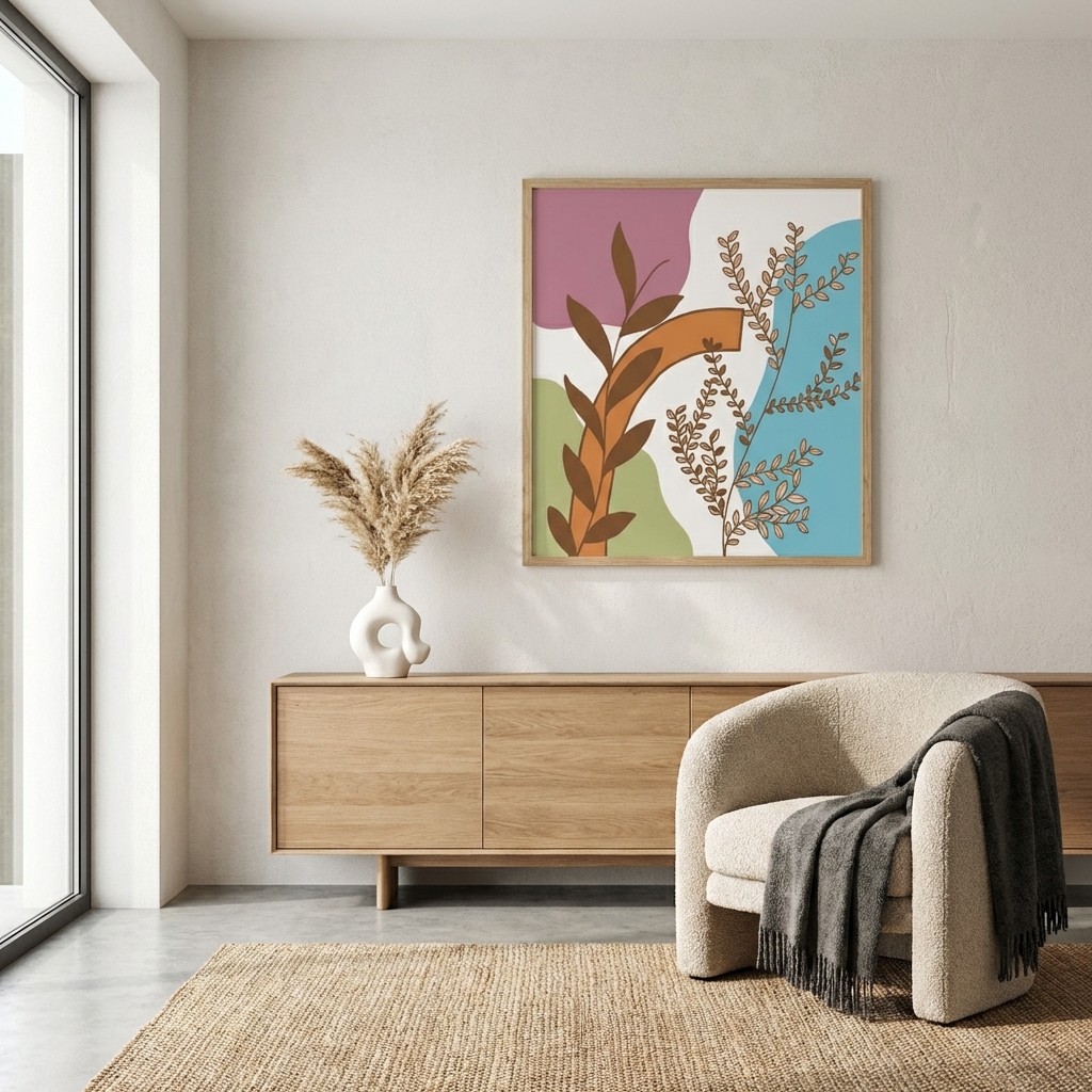 Ochre & Sky in room setting