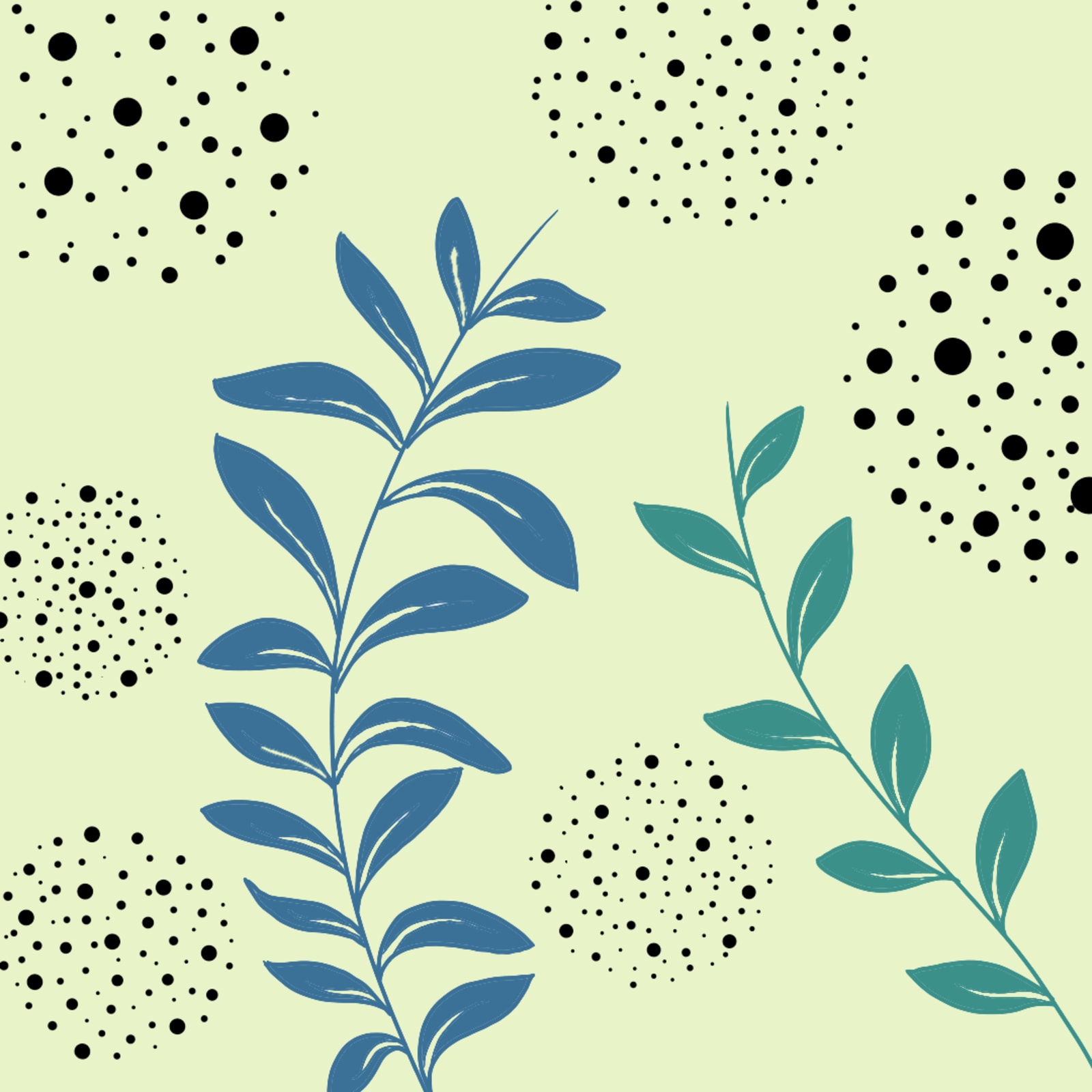 Leafy Dots Pattern