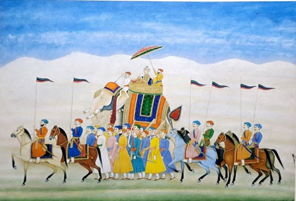 Procession of Akbar the Great by Haji Muhammad Sharif