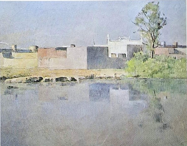 Landscape Village by Khalid Iqbal