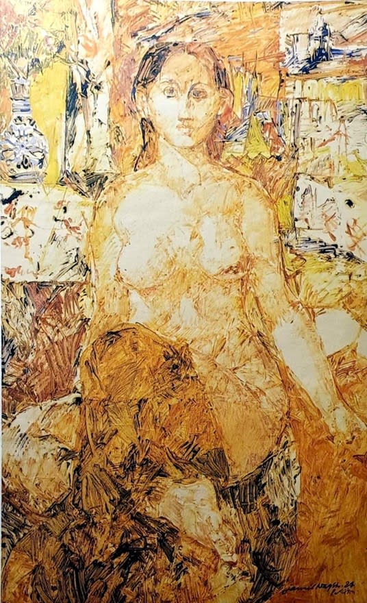 Nude with Coverlet, 1984 by Jamil Naqsh
