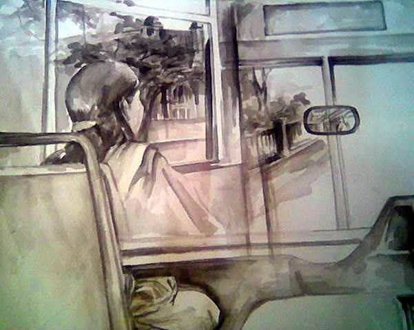 Girl beside window, 2003 by Sadaf Hammad
