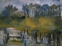 Plain air painting painted in Alabama, USA “at the bank of the Warrior River”, 2023 by Rifaat Saif Dar