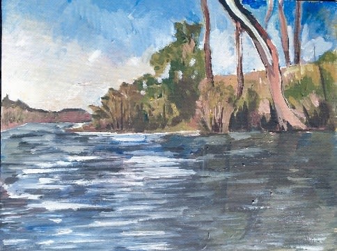 Plain air painting was painted in Alabama, USA “at the bank of the Warrior River”, 2023 by Rifaat Saif Dar