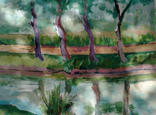 Plain air painting was painted in Muzzafargarh (near Multan), 2022 by Rifaat Saif Dar