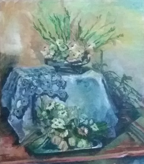 Still life with Fresh flower arrangement, 2021 by Rifaat Saif Dar